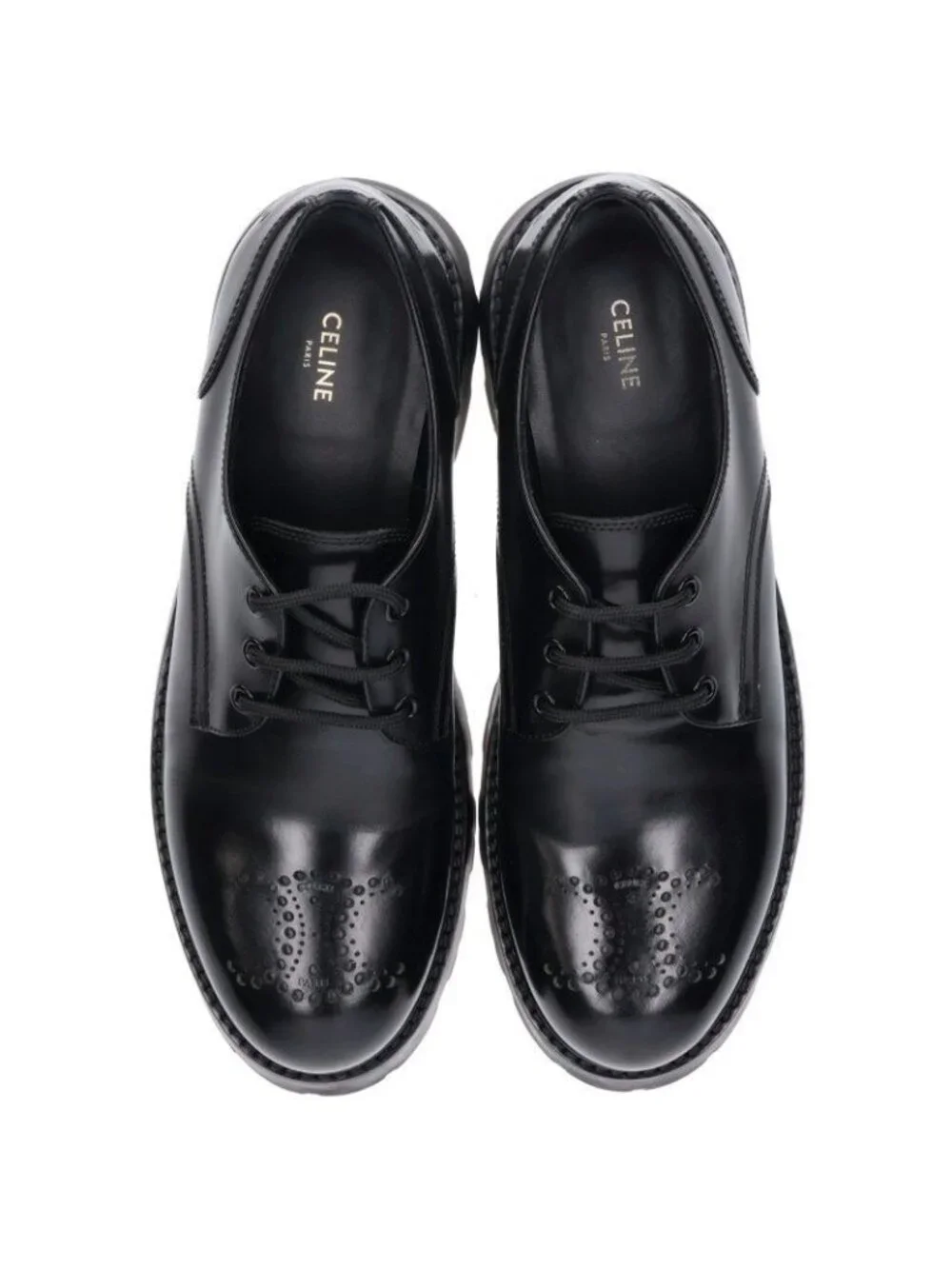 Celine Perforated Ranger Derby Leather Shoes